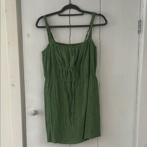 Abercrombie & Fitch Green Mini Dress crinkle Medium Petite